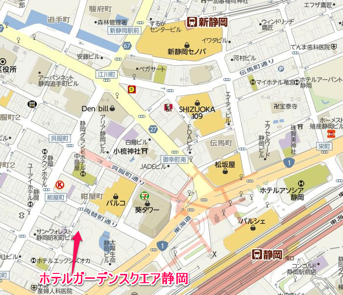 8ホテルガーデンスクエア静岡地図700601
