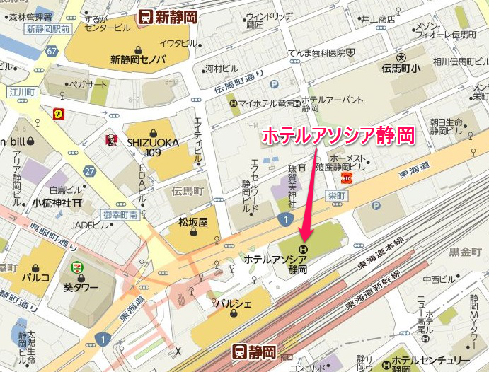 1ホテルアソシア静岡地図691526