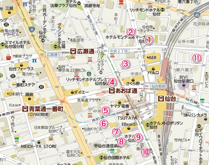 JR仙台駅前ホテル地図700553
