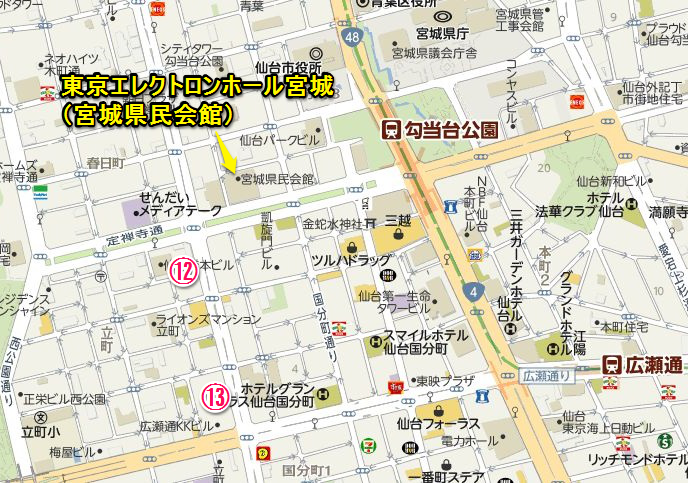 東京エレクトロンホール宮城の近くのホテル地図688483