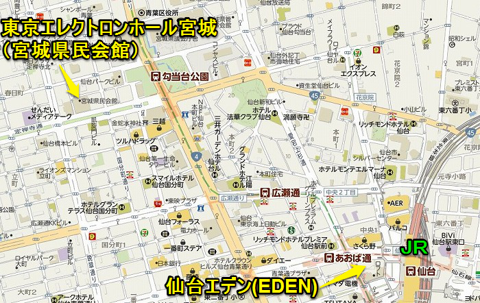 09_仙台エデンと東京エレクトロンホール宮城地図700422