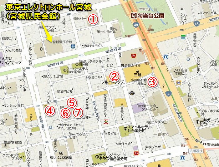 999東京エレクトロンホール宮城近くランチお店位置地図700535
