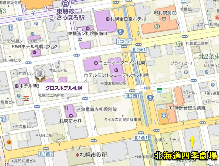 クロスホテル札幌地図700529