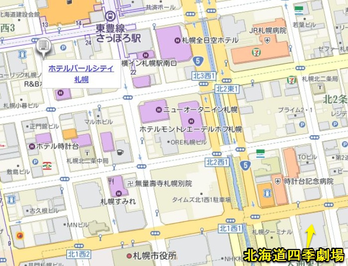 ホテルパールシティ札幌地図698535