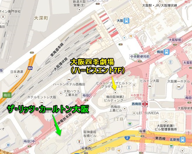 ザ・リッツ・カールトン大阪地図656527